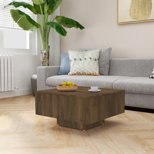 vidaXL Soffbord brun ek 60x60x31,5 cm konstruerat trä