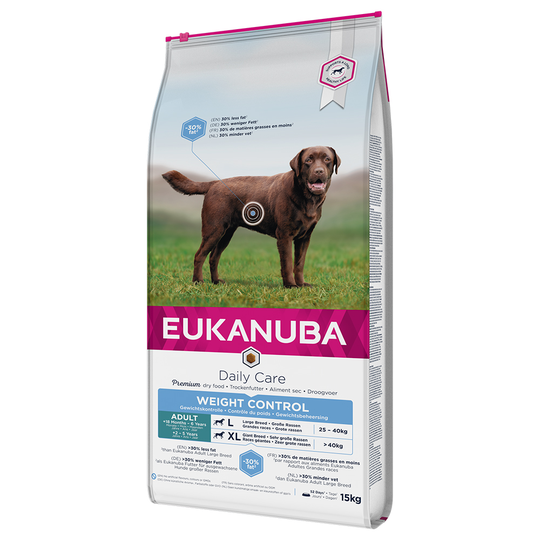 12 kg / 15 kg Eukanuba Daily Care torrfoder till sparpris! - 15 kg Weigth Control Large Adult Dog