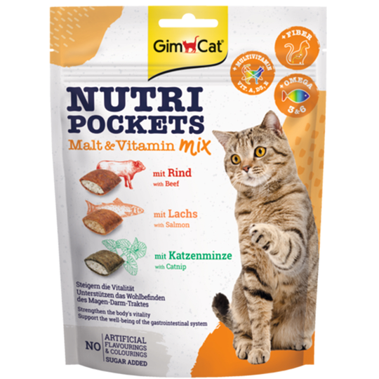 GimCat Nutri Pockets - Ekonomipack: Malt-Vitamin Mix 3 x 150 g