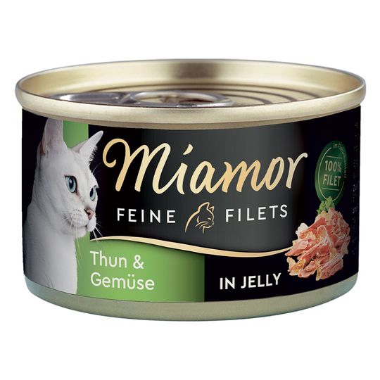 Ekonomipack: Miamor Fine Filets 24 x 100 g - Ljus tonfisk & grönsaker i gelé