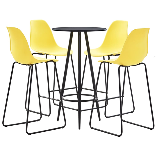 vidaXL Bargrupp 5 delar plast gul