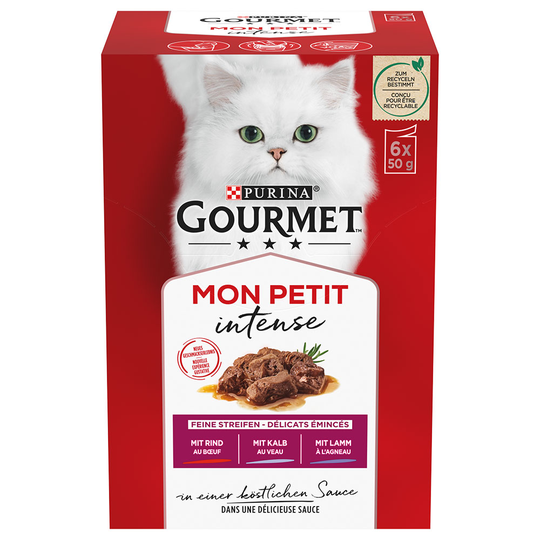 Ekonomipack: Gourmet Mon Petit 24 x 50 g - Nötkött, Kalv, Lamm