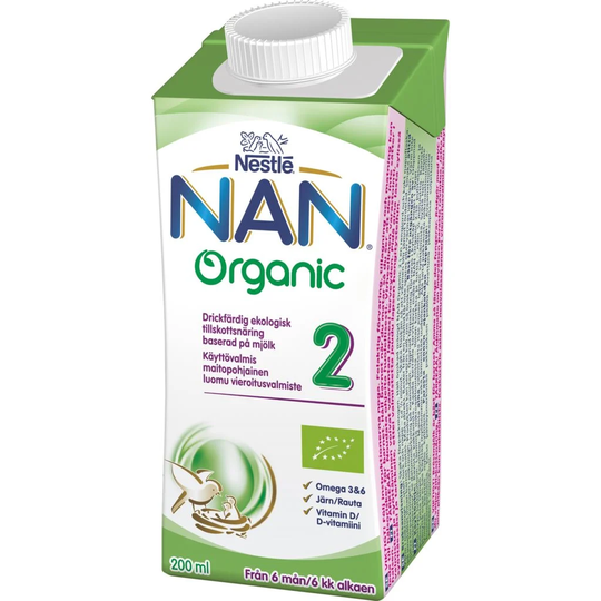 Nestlé NAN Organic 2 Drickfärdig Tillskottsnäring 200 ml