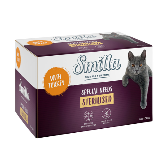 Smilla Sterilised portionsform 6 x 100 g - Kalkon Pur