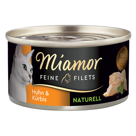 Miamor Fine Filets Naturelle 6 x 80 g - Kyckling & pumpa