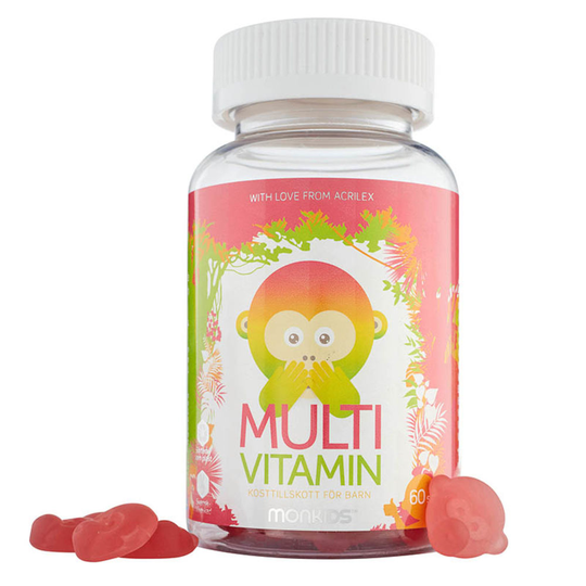 Monkids Multivitamin Hallontuggisar 60st
