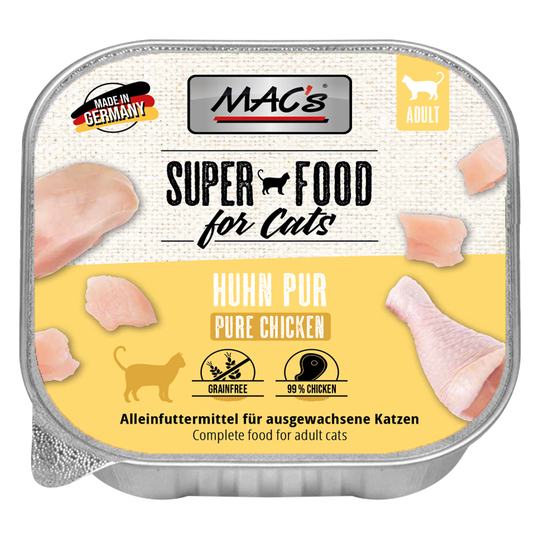 Ekonomipack: MAC's Cat kattfoder portionsform 32 x 85 g - Rent kycklingkött