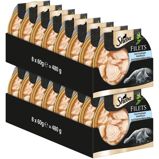 Sheba Feine Filets 16 x 60 g - Vitfisk