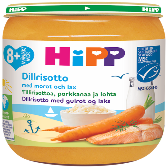 Hipp Dillrisotto Morot & Lax 8m 190 g