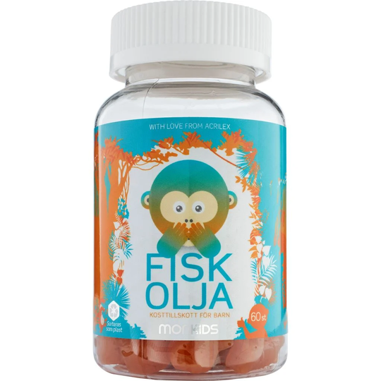 Monkids Fiskolja Barn Citron 60 tuggtabletter