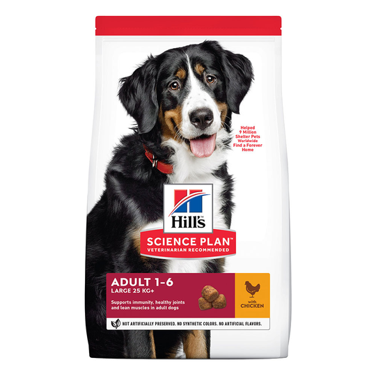 14 + 4 kg på köpet! 18 kg Hill's Science Plan hundfoder - Adult 1-6 Large Chicken