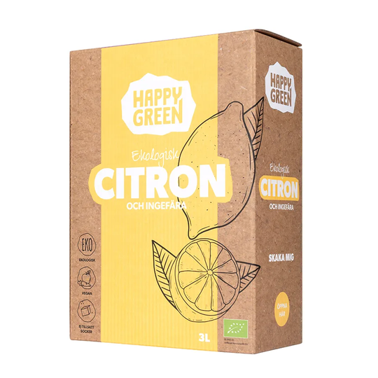 Happy Green Citron & Ingefära Dryck, Bag-in-Box 3l ekologisk