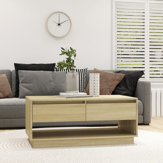 vidaXL Soffbord sonoma-ek 102,5x55x44 cm spånskiva
