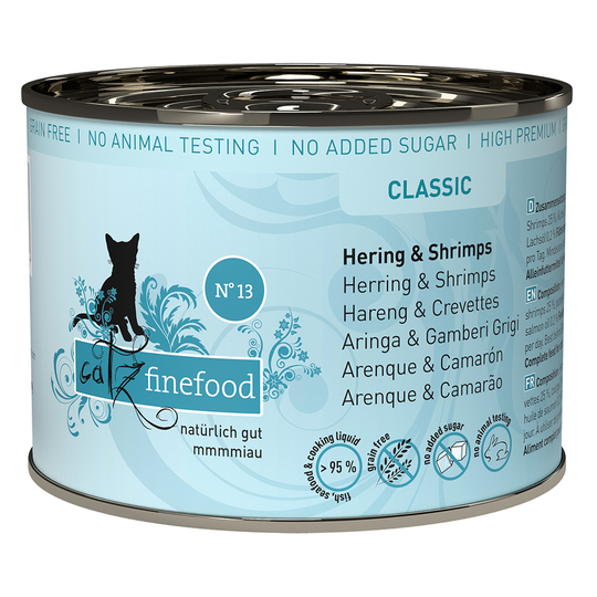 Ekonomipack: catz finefood på burk 24 x 200 g Sill & räkor
