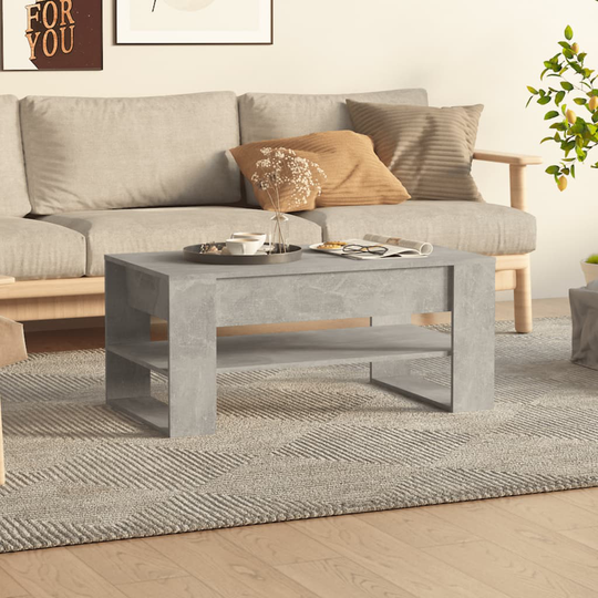 vidaXL Soffbord betonggrå 102x55x45 cm konstruerat trä