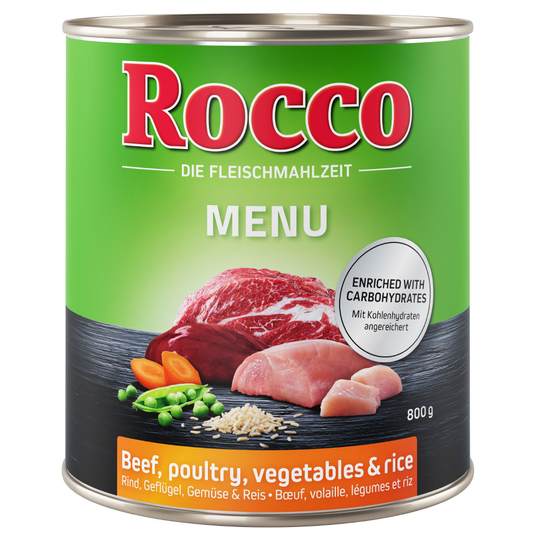 Rocco Menu 6 x 800 g - Blandpack, 3 sorter