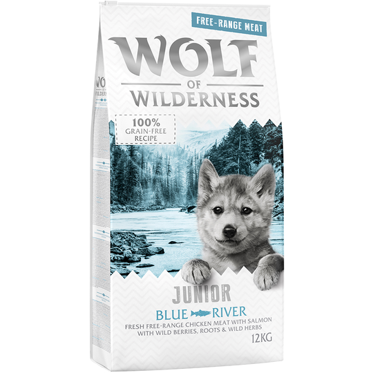 Wolf of Wilderness Junior Blue River - Free Range Chicken & Salmon - 12 kg