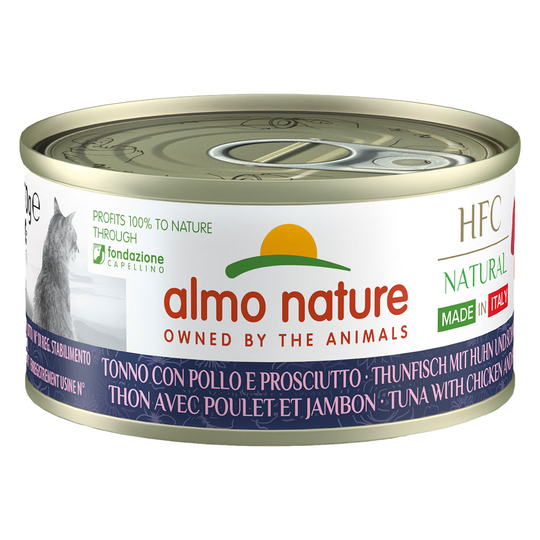Almo Nature HFC Natural Made in Italy 6 x 70 g - Tonfisk, kyckling & skinka