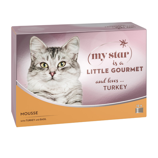 Ekonomipack: My Star Mousse Gourmet burk 48 x 85 g - Turkey & Basil