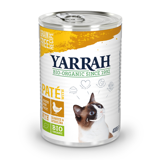 Blandpack: Yarrah Organic Paté 6 x 400 g - Blandpack: Fisk + Eko-kyckling