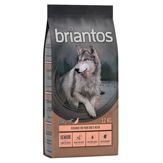 Briantos Grain Free Senior Kalkon & potatis - Ekonomipack: 2 x 12 kg