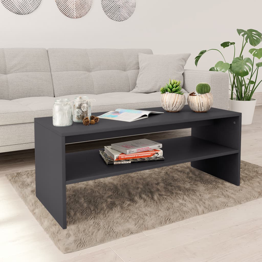 vidaXL Soffbord grå 100x40x40 cm spånskiva