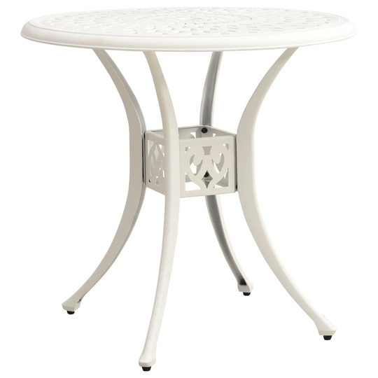 vidaXL Trädgårdsbord vit 78x78x72 cm gjuten aluminium