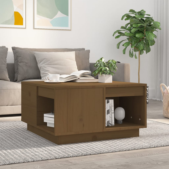 vidaXL Soffbord honungsbrun 60x61x32,5 cm massiv furu