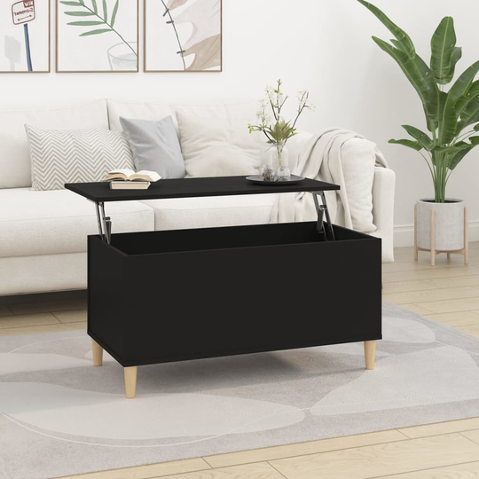 vidaXL Soffbord svart 90x44,5x45 cm konstruerat trä