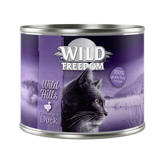 5 + 1 på köpet! Wild Freedom våtfoder 6 x 200 / 400 g - Wild Hills - Duck & Chicken 6 x 200 g