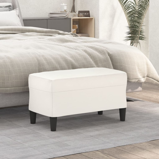 vidaXL Bänk gräddvit 70x35x41 cm konstläder