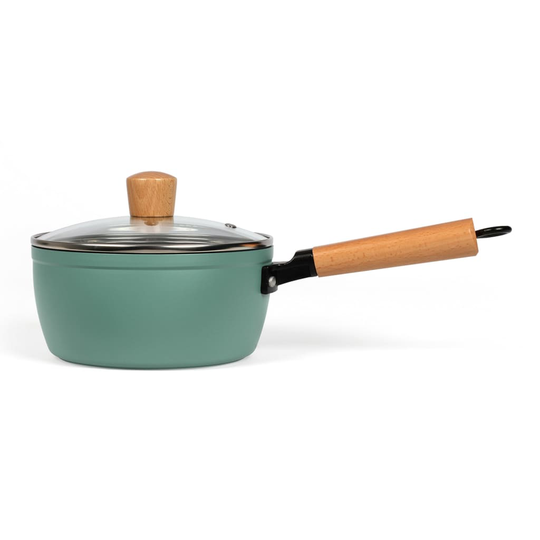 Livoo Kastrull med trähandtag 18 cm grön