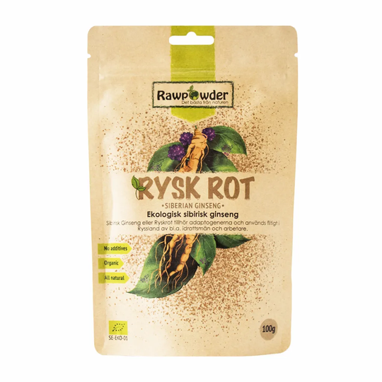 Rawpowder Rysk Rot Sibirisk Ginseng, 100g pulver