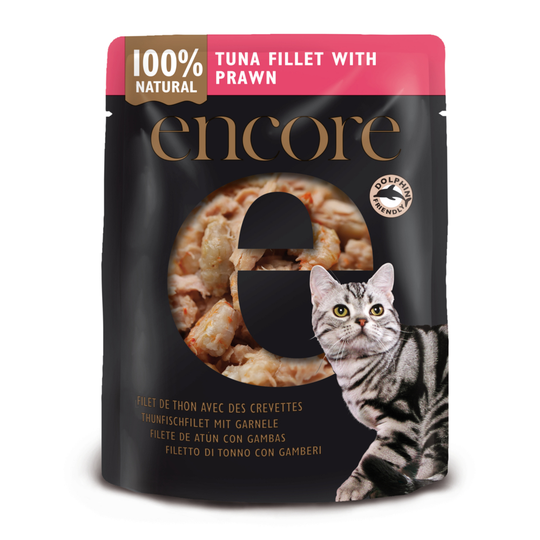Encore Cat i buljong 16 x 70 g - Tonfisk med räkor