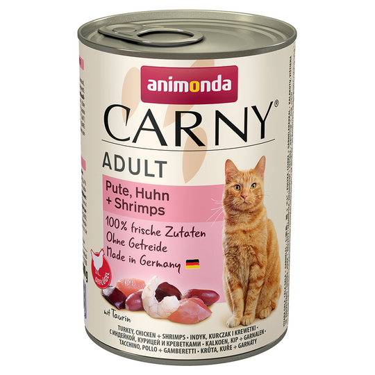 Ekonomipack: Animonda Carny Adult 24 x 400 g Kalkon, kyckling & räkor