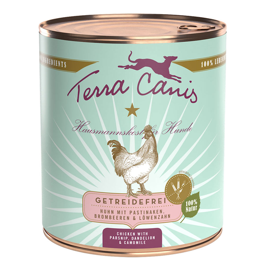 Terra Canis spannmålsfritt 6 x 800 g - Kyckling med palsternacka, maskros & björnbär