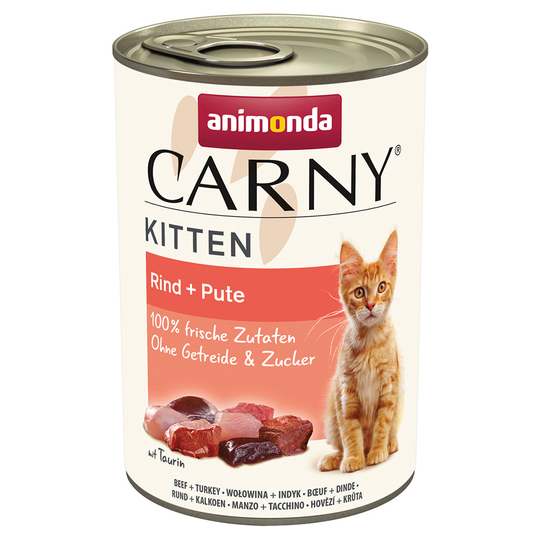 Ekonomipack: Animonda Carny Kitten 24 x 400 g - Nötkött & kalkon