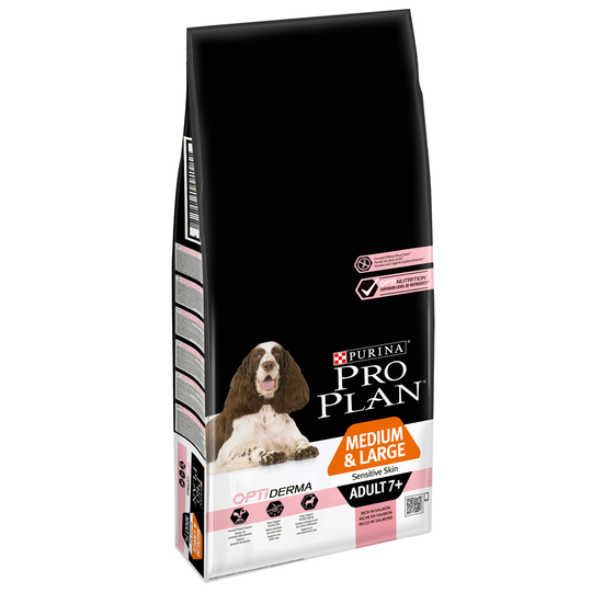 Pro Plan Medium/Large Adult 7+ Sensitive Skin OPTIDERMA - 14 kg