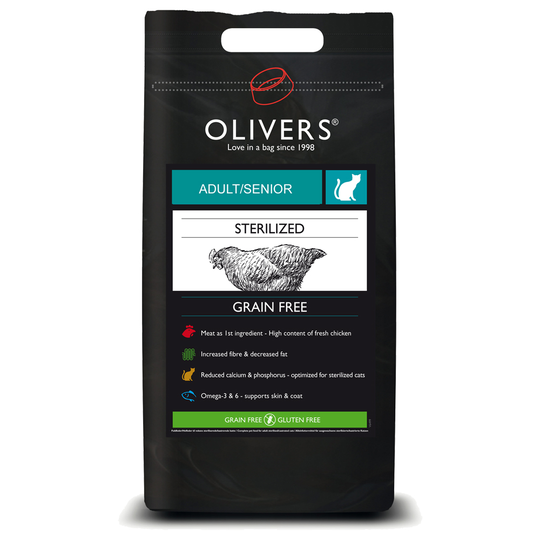 Olivers Adult/Senior Sterilized/Light Hairball Grain Free Chicken - 4 kg