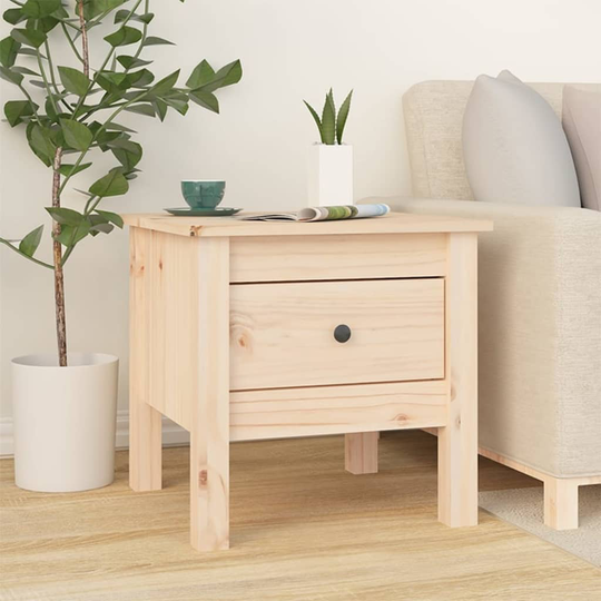 vidaXL Sidobord 40x40x39 cm massivt furuträ