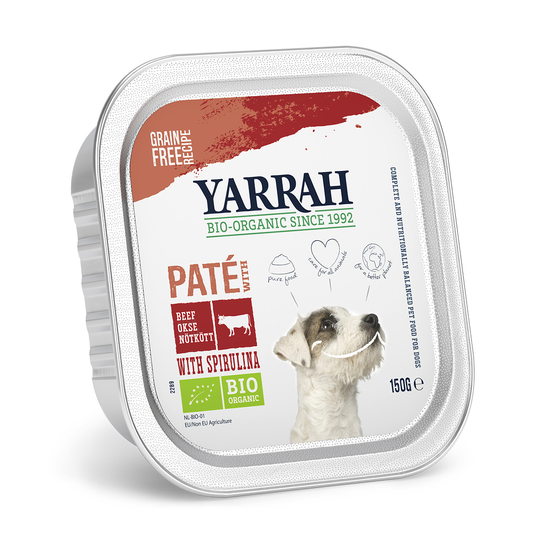 Yarrah Organic Paté - Eko-nötkött med eko-spirulina 12 x 150 g