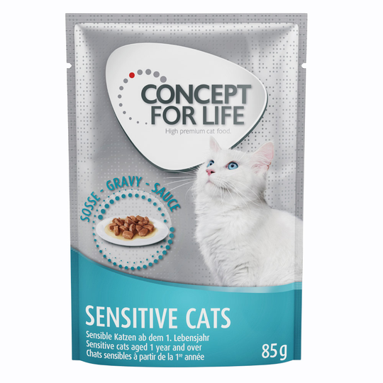 Concept for Life Sensitive Cats - förbättrad formel! - Som komplettering: 12 x 85 g Concept for Life Sensitive Cats in Sauce