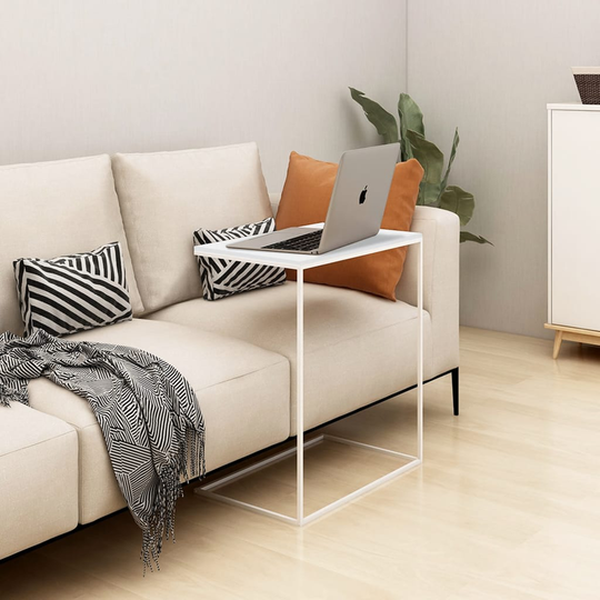 vidaXL Sidobord vit 55x35x66 cm konstruerat trä