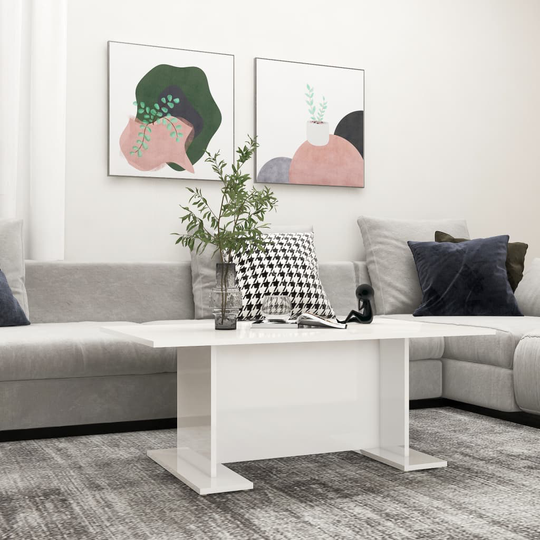 vidaXL Soffbord vit högglans 103,5x60x40 cm spånskiva