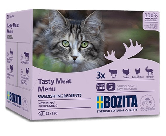 Bozita Bitar i sås med kött mix 12x85g