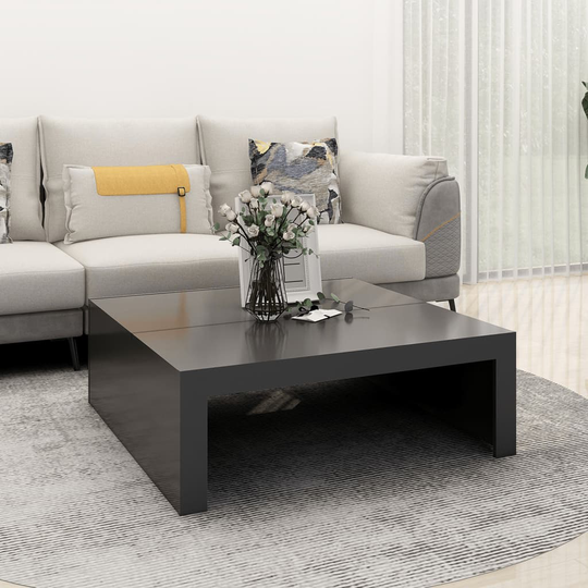 vidaXL Soffbord grå 100x100x35 cm konstruerat trä