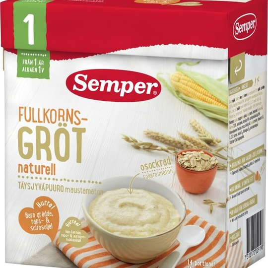 Semper Fullkornsgröt Naturell 12 mån 14 portioner