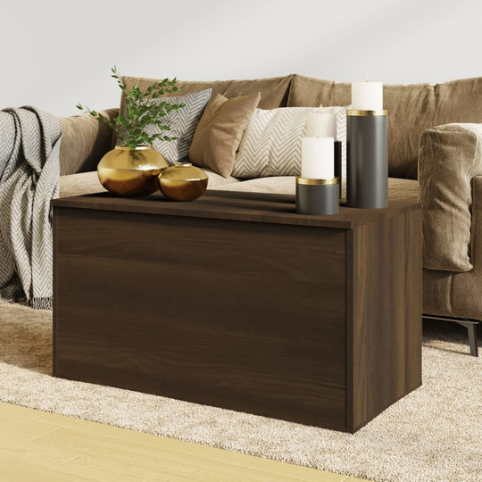 vidaXL Förvaringskista brun ek 84x42x46 cm konstruerat trä