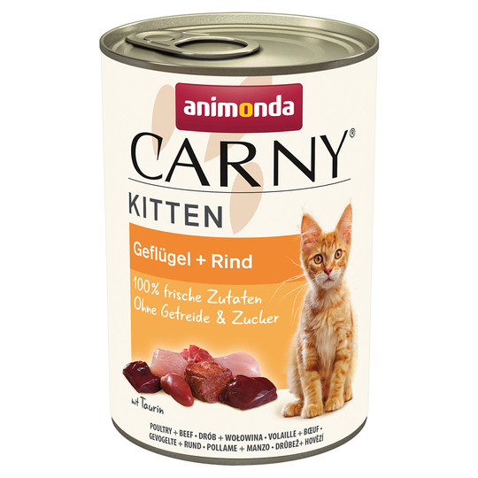 Ekonomipack: Animonda Carny Kitten 24 x 400 g - Fjäderfä & nötkött