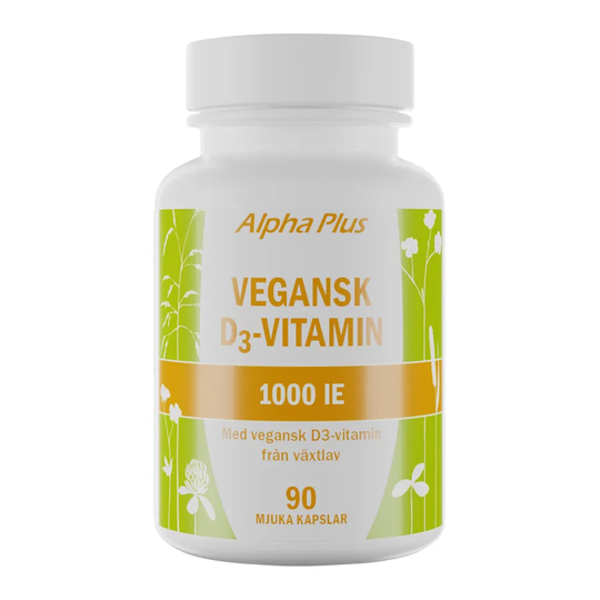 Alpha Plus Vegansk D3 vitamin 1000IE, 90 kapslar